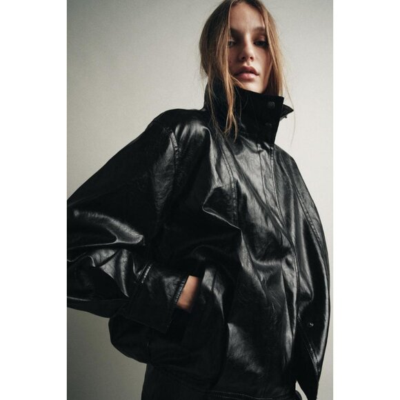 ZARA ZW COLLECTION BOMBER JACKET - Picture 1 of 10